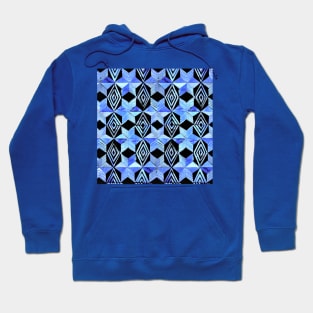 Blue and Black Patterns Hoodie